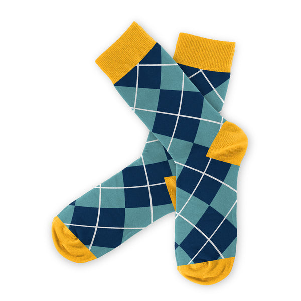 Blue Argyle Socks
