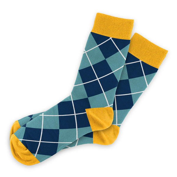 Blue Argyle Socks
